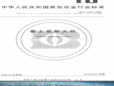 YB/T 5106-2009 粘土质耐火砖