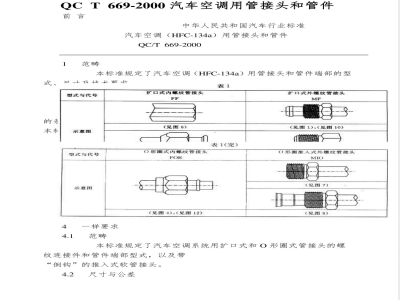 QC/T 669-2000 汽车空调(HFC-134a)用管接头和管件