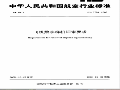 HB 7798-2005 飞机数字样机评审要求
