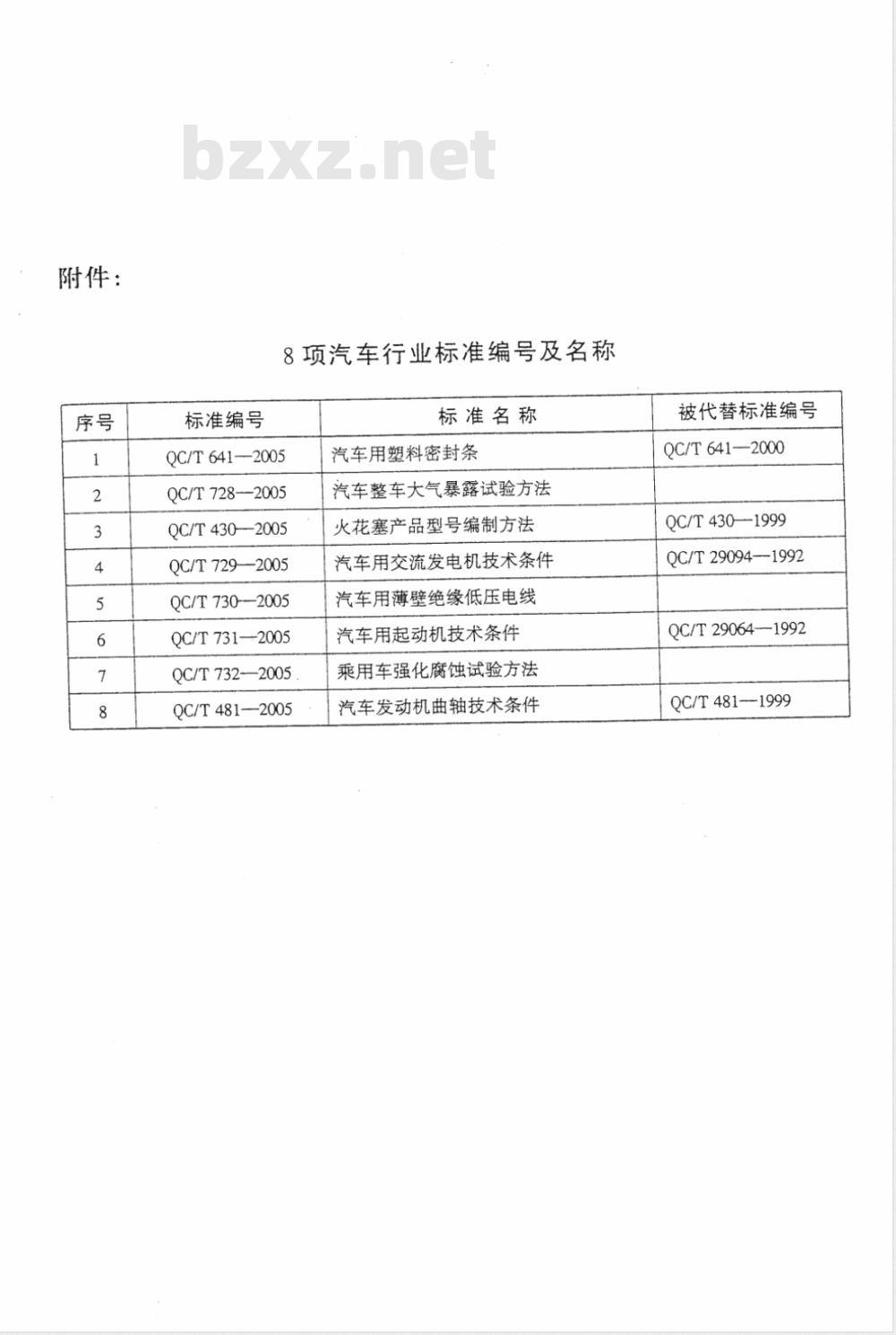 QC/T 730-2005 汽车用薄壁绝缘低压电线