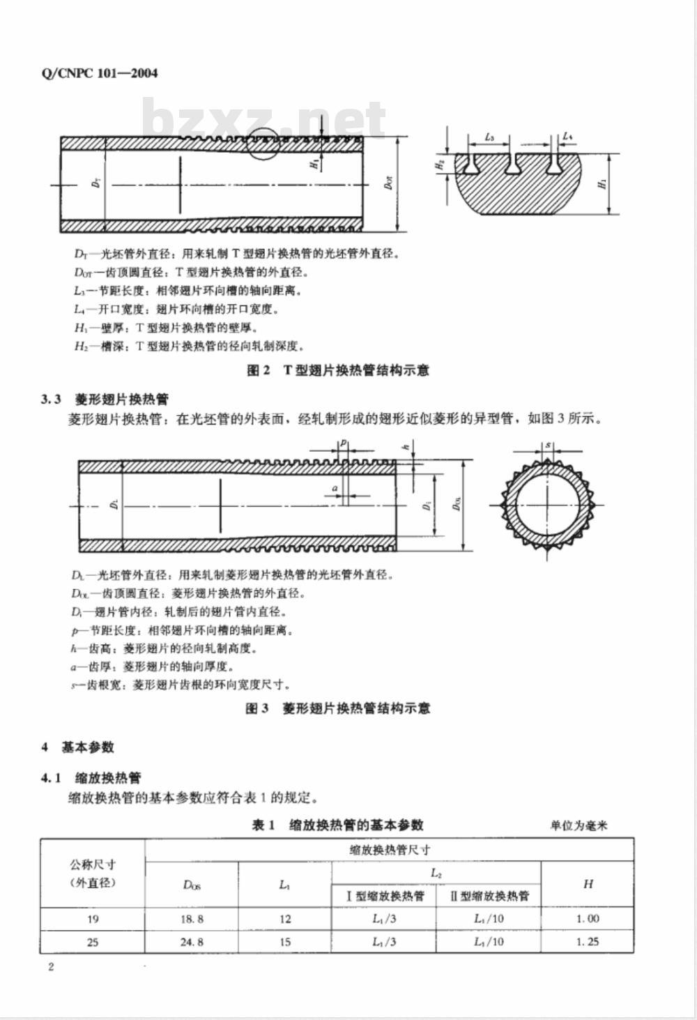 Q/CNPC 101-2004 管壳式换热器用高效换热管