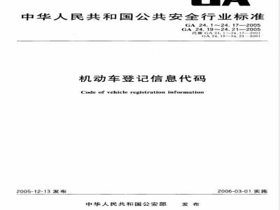 GA 24.7-2005 机动车登记信息代码 第7部分:号牌种类代码