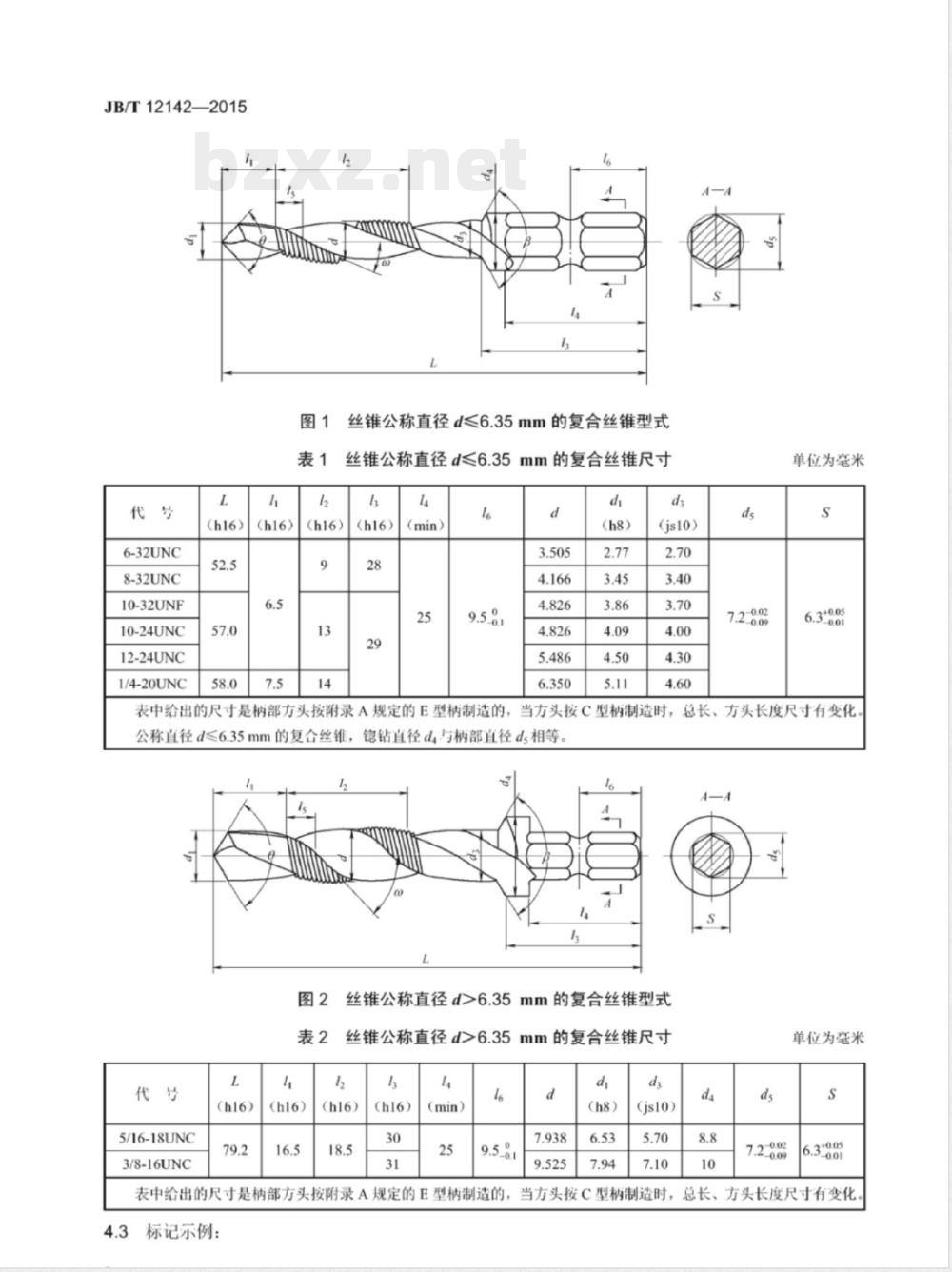 JB/T 12142-2015美制螺纹复合丝锥 