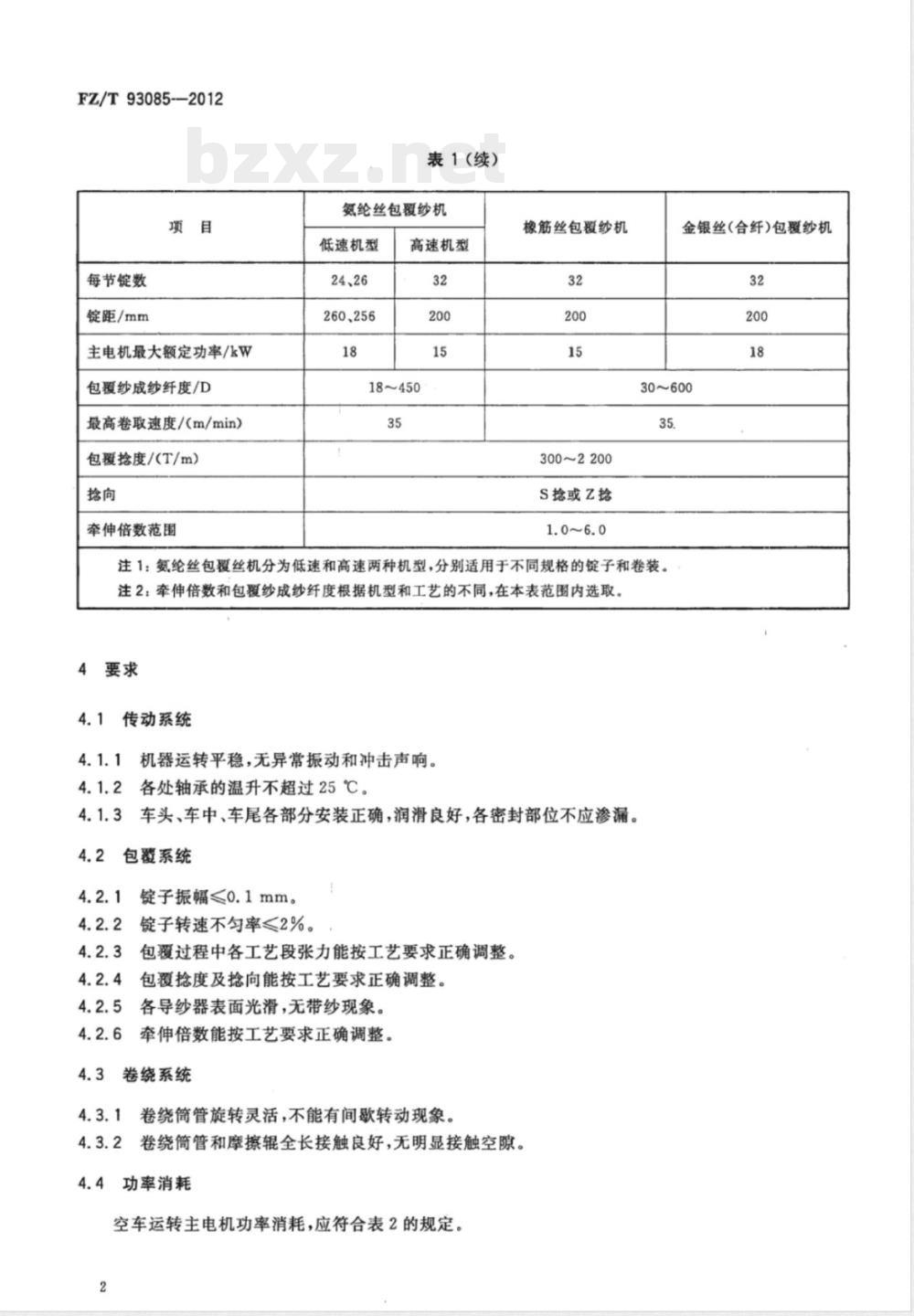 FZ/T 93085-2012包覆纱机 