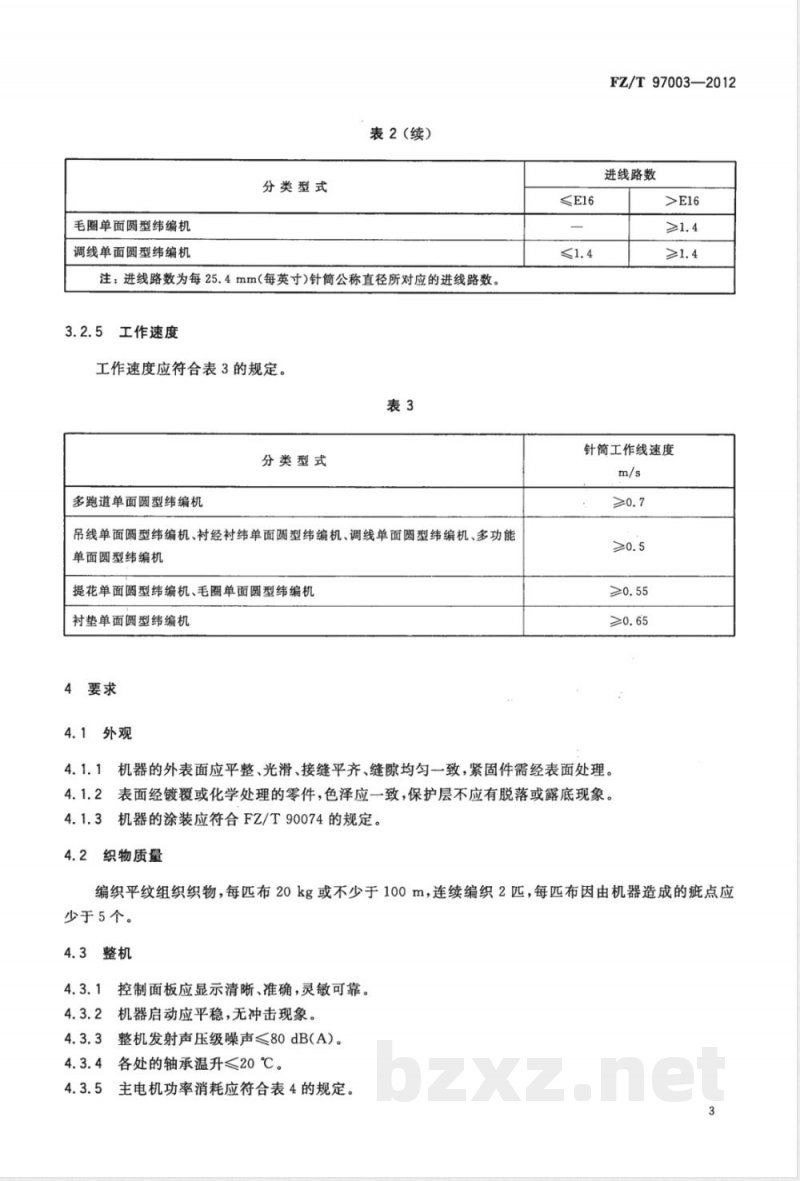 FZ/T 97003-2012纬编机 单面圆型纬编机 